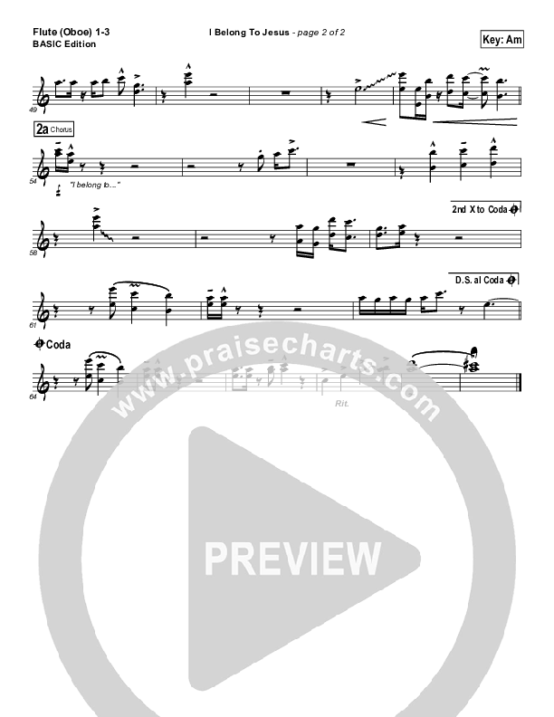 I Belong To Jesus Flute/Oboe 1/2/3 (Dennis Jernigan)