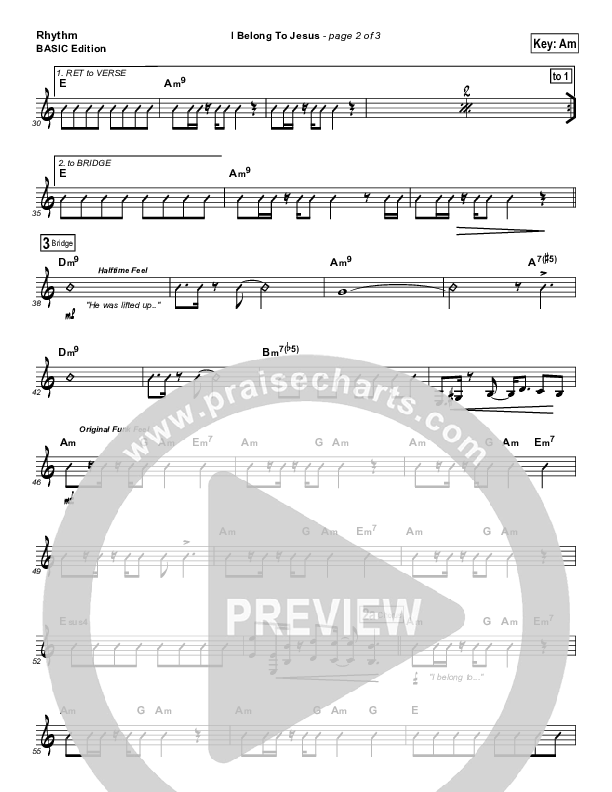 I Belong To Jesus Rhythm Chart (Dennis Jernigan)