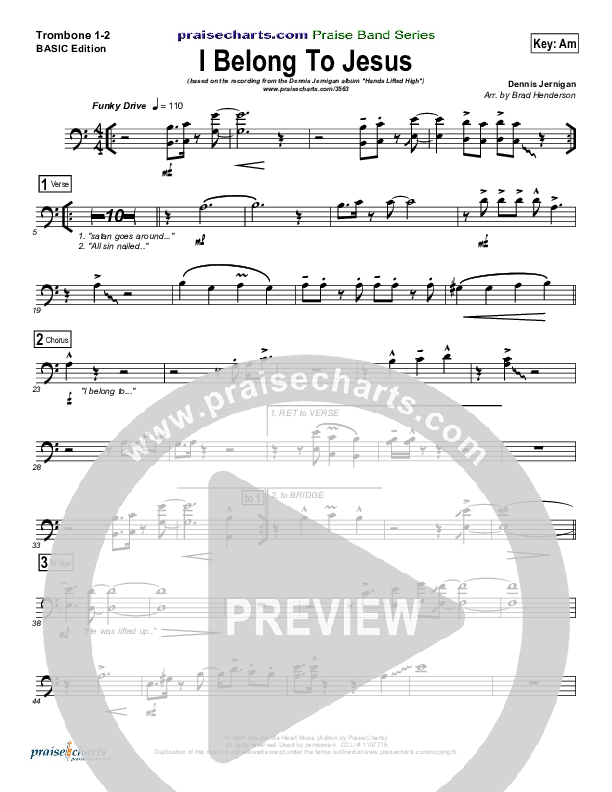 I Belong To Jesus Trombone 1/2 (Dennis Jernigan)