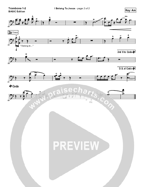 I Belong To Jesus Trombone 1/2 (Dennis Jernigan)