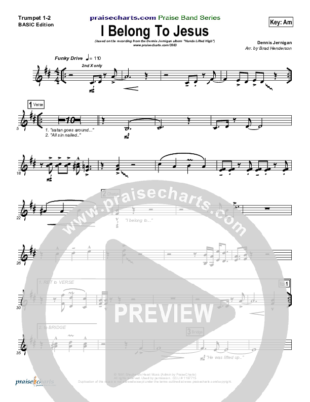 I Belong To Jesus Trumpet 1,2 (Dennis Jernigan)
