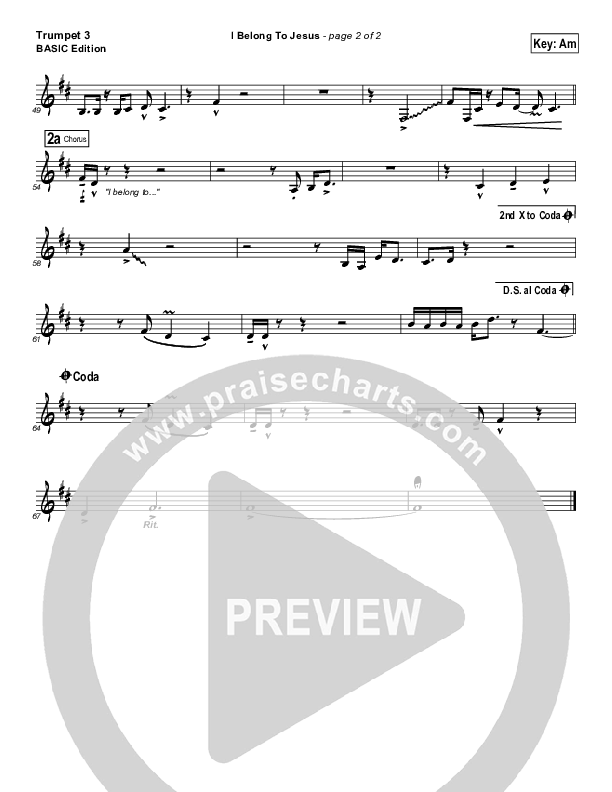 I Belong To Jesus Trumpet 3 (Dennis Jernigan)