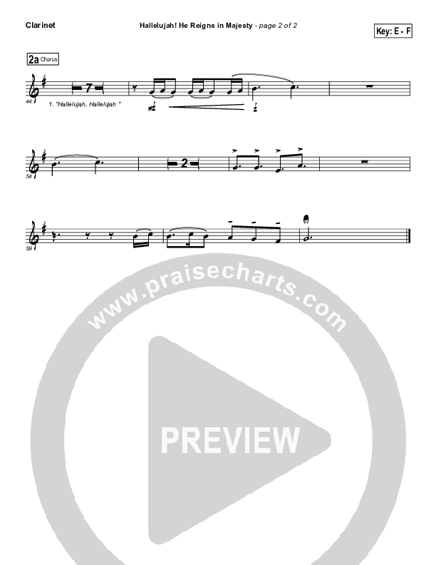 Hallelujah He Reigns Clarinet (Dennis Jernigan)