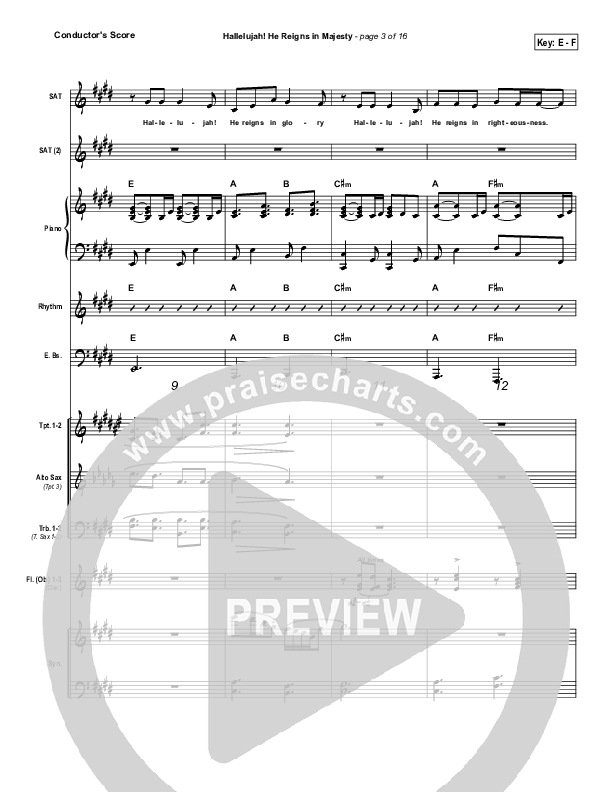 Hallelujah He Reigns Conductor's Score (Dennis Jernigan)