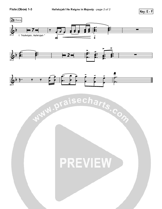 Hallelujah He Reigns Flute/Oboe 1/2/3 (Dennis Jernigan)