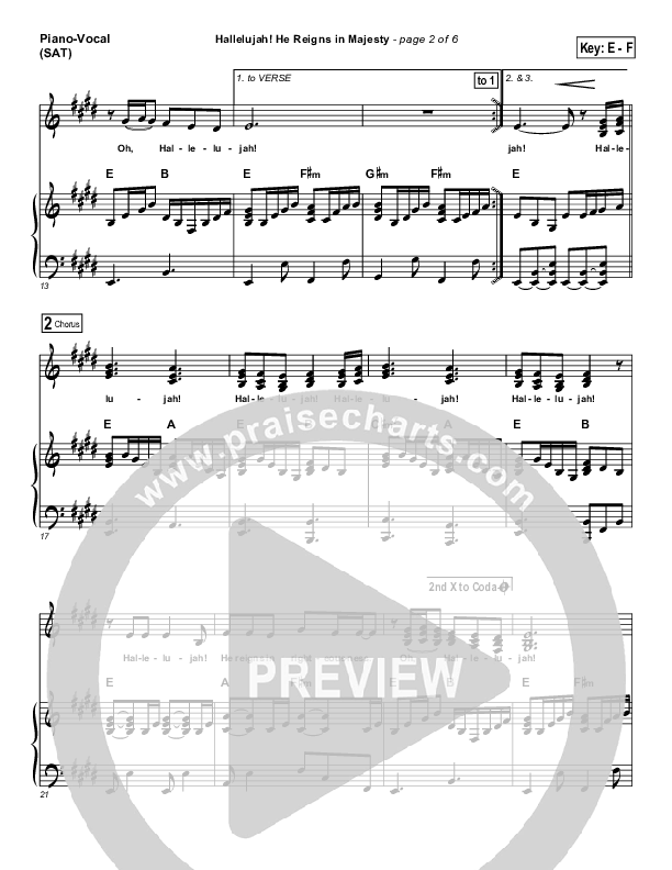 Hallelujah He Reigns Piano/Vocal (Dennis Jernigan)