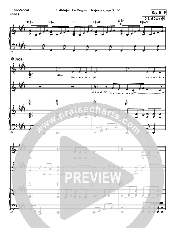 Hallelujah He Reigns Piano/Vocal (Dennis Jernigan)