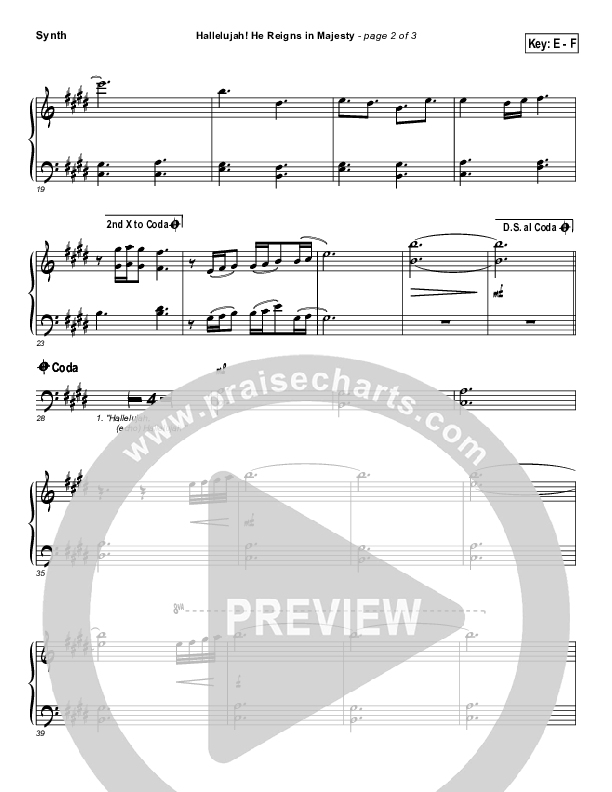 Hallelujah He Reigns Synth Strings (Dennis Jernigan)