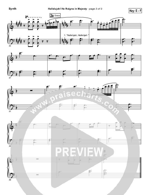 Hallelujah He Reigns Synth Strings (Dennis Jernigan)