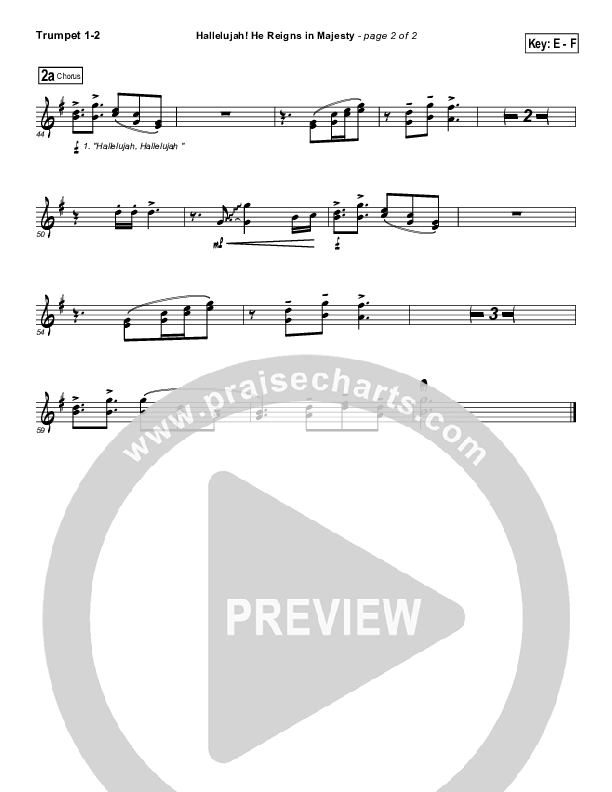 Hallelujah He Reigns Trumpet 1,2 (Dennis Jernigan)