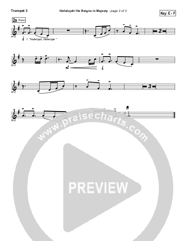 Hallelujah He Reigns Trumpet 3 (Dennis Jernigan)