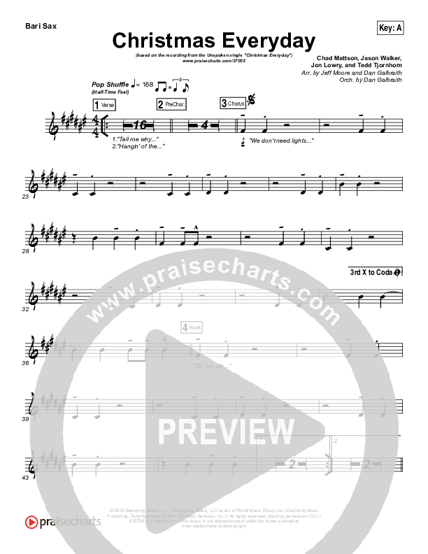 Christmas Everyday Bari Sax (Unspoken)