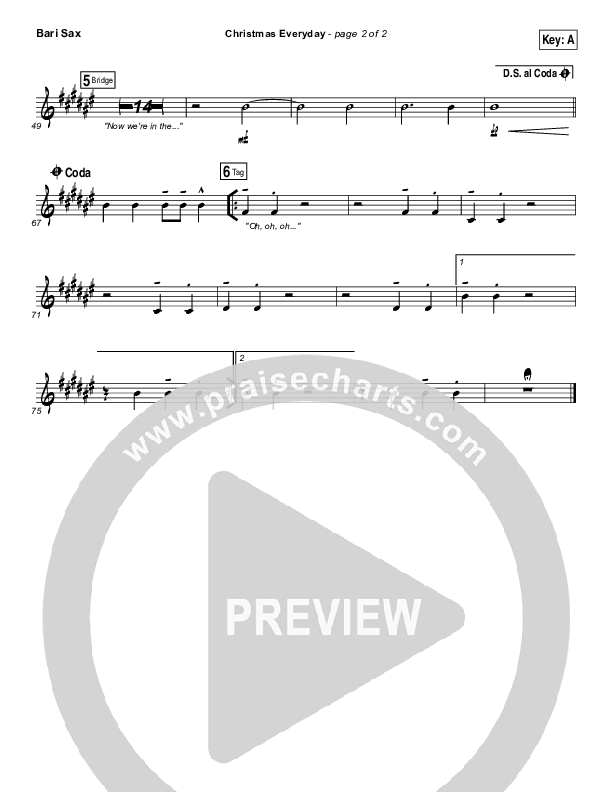 Christmas Everyday Bari Sax (Unspoken)