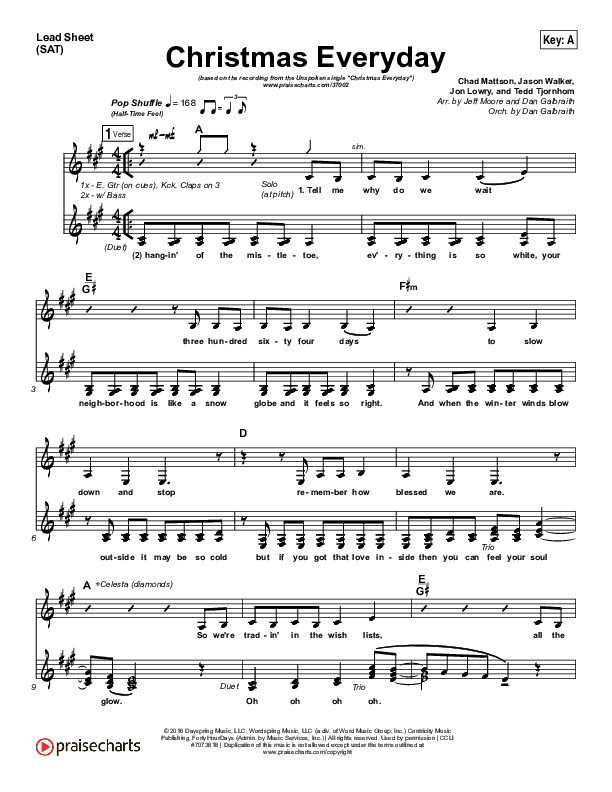 Christmas Everyday Lead Sheet (SAT) (Unspoken)