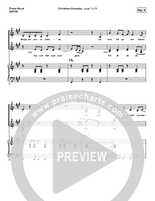 Christmas Everyday Piano/Vocal (SATB) (Unspoken)