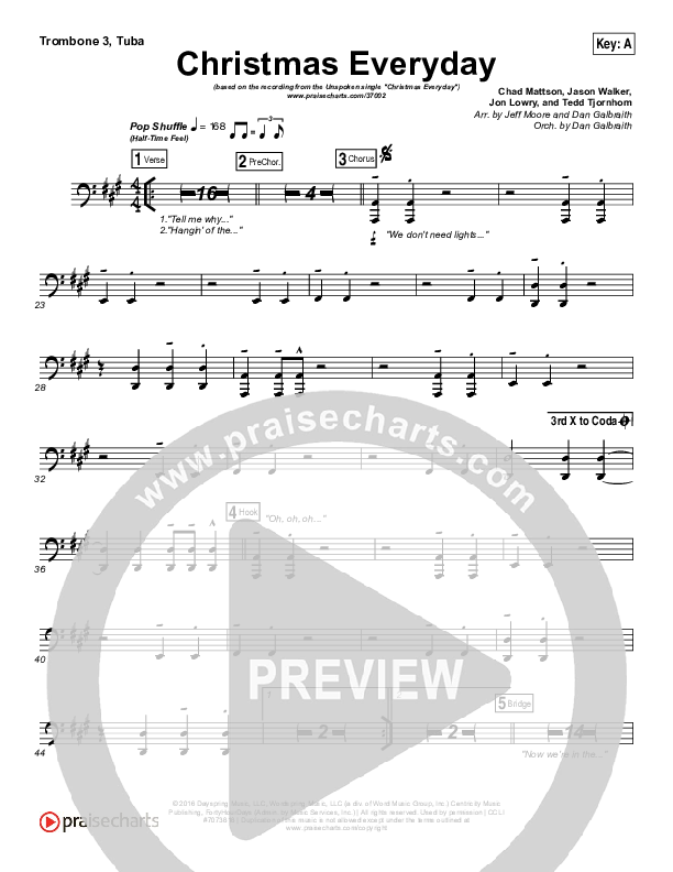 Christmas Everyday Trombone 3/Tuba (Unspoken)
