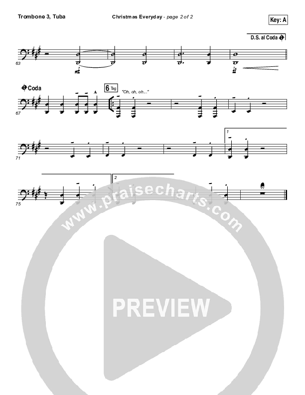 Christmas Everyday Trombone 3/Tuba (Unspoken)