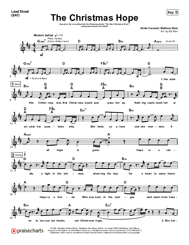 The Christmas Hope Lead (SAT) (Newsong)