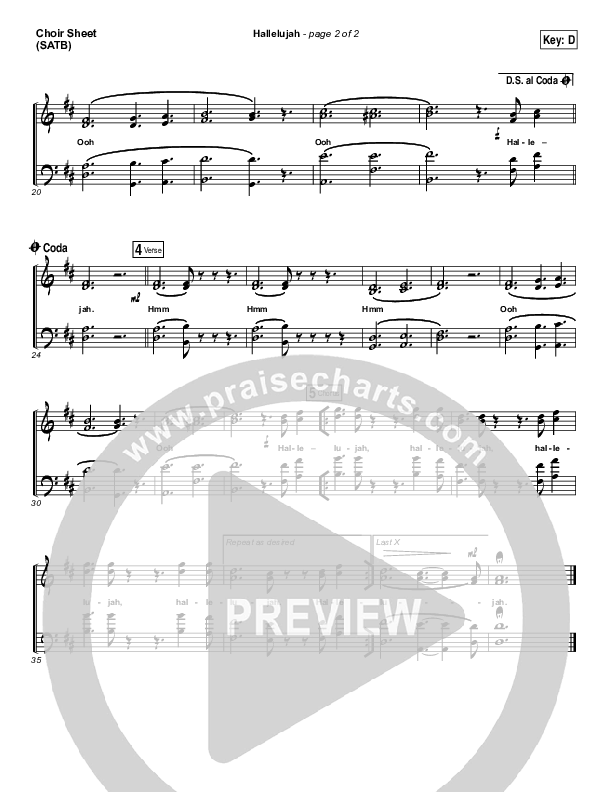 Hallelujah Choir Vocals (SATB) (Leonard Cohen)