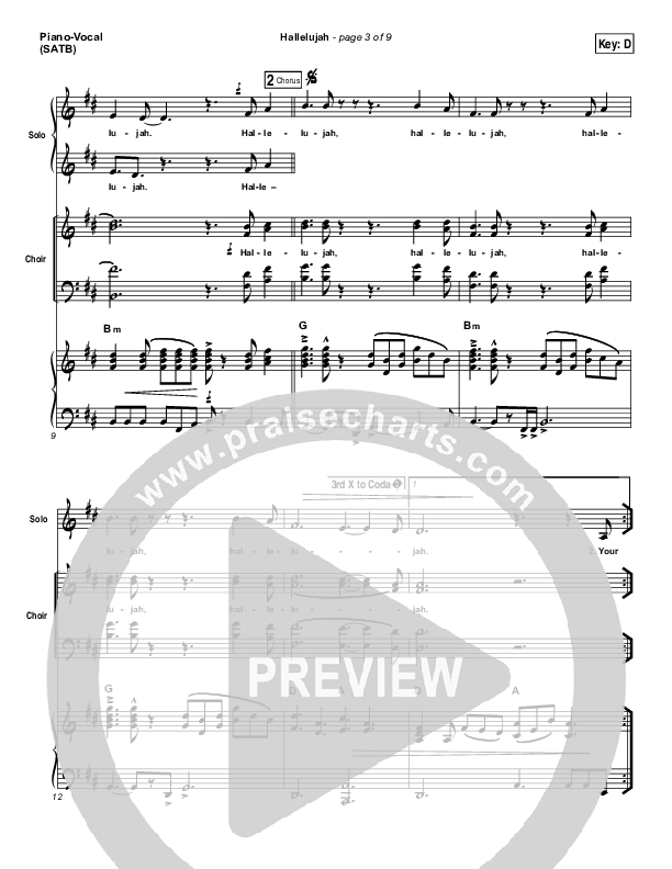 Hallelujah Piano/Vocal (SATB) (Leonard Cohen)