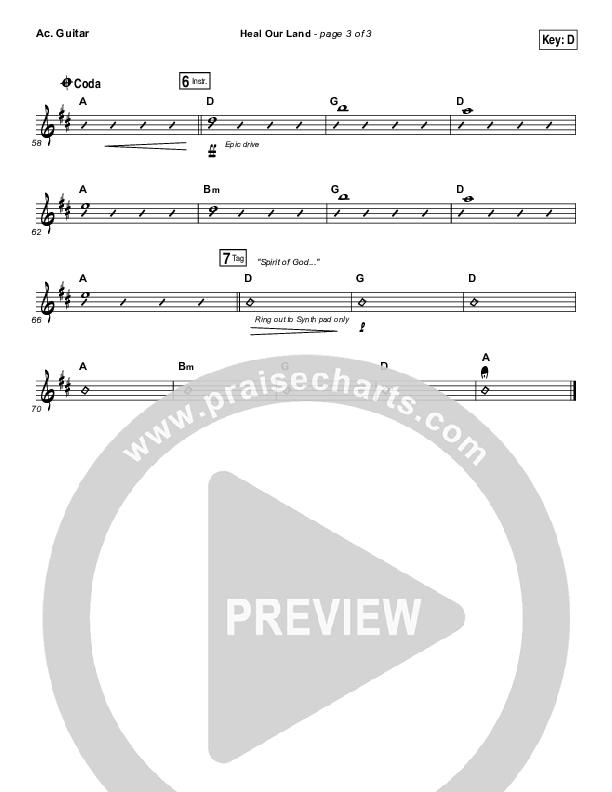 Heal Our Land Acoustic Guitar (Kari Jobe)