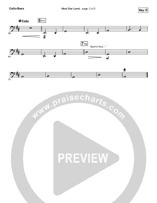 Heal Our Land Cello/Bass (Kari Jobe)