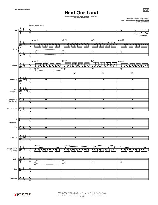 Heal Our Land Conductor's Score (Kari Jobe)