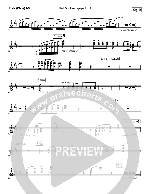 Heal Our Land Flute/Oboe 1/2/3 (Kari Jobe)