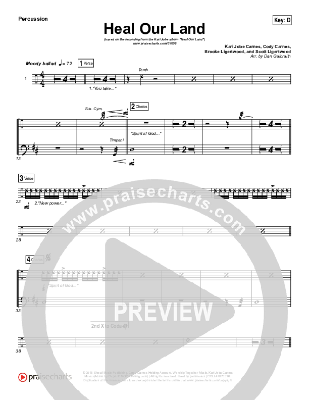 Heal Our Land Percussion (Kari Jobe)