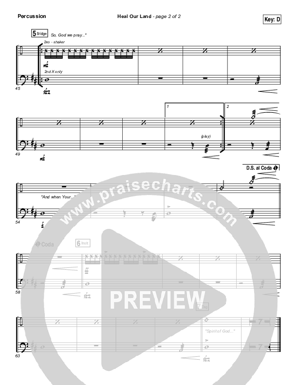 Heal Our Land Percussion (Kari Jobe)