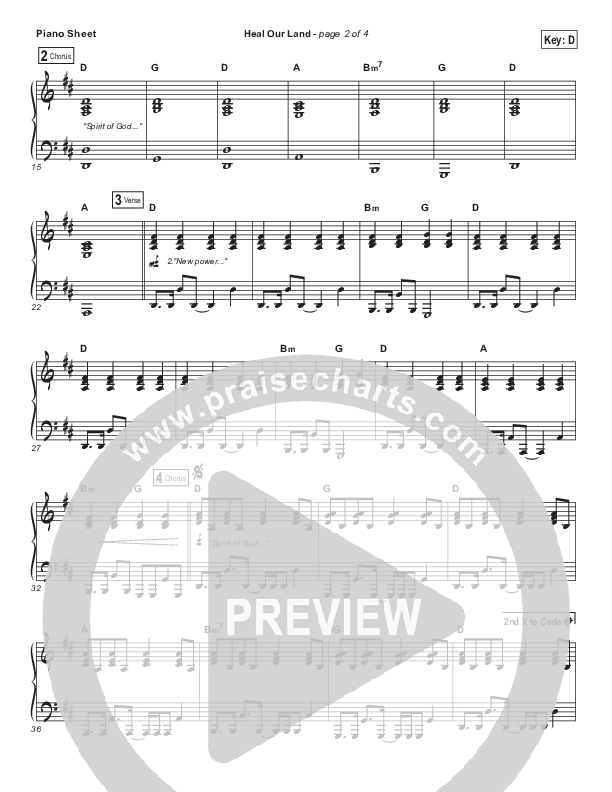 Heal Our Land Piano Sheet (Kari Jobe)