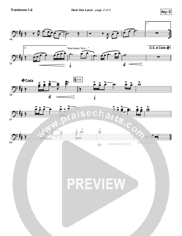 Heal Our Land Trombone 1/2 (Kari Jobe)