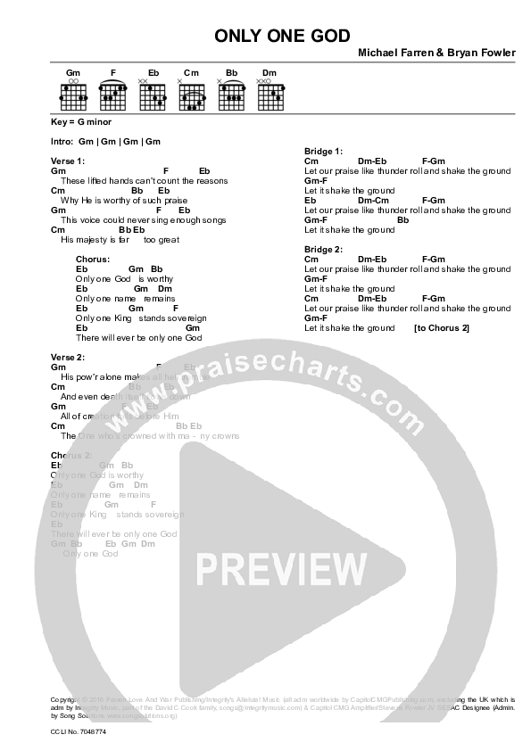 Only One God Chords & Lyrics (Chris Quilala)