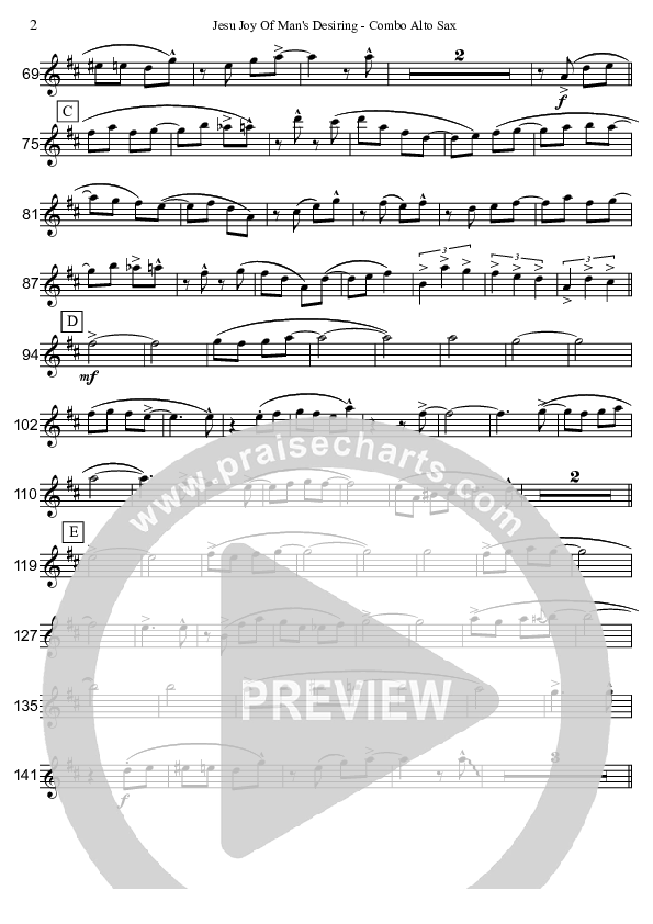 Jesu Joy Of Man's Desiring (Instrumental) Alto Sax (David Arivett)