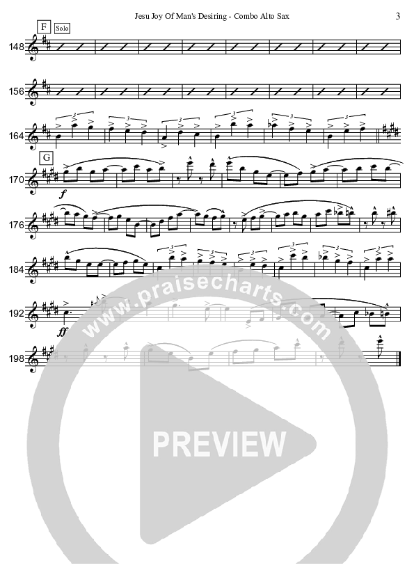 Jesu Joy Of Man's Desiring (Instrumental) Alto Sax (David Arivett)