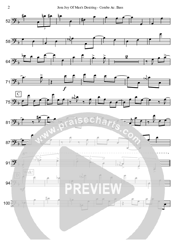 Jesu Joy Of Man's Desiring (Instrumental) Bass Guitar (David Arivett)