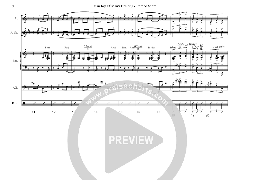 Jesu Joy Of Man's Desiring (Instrumental) Conductor's Score (David Arivett)
