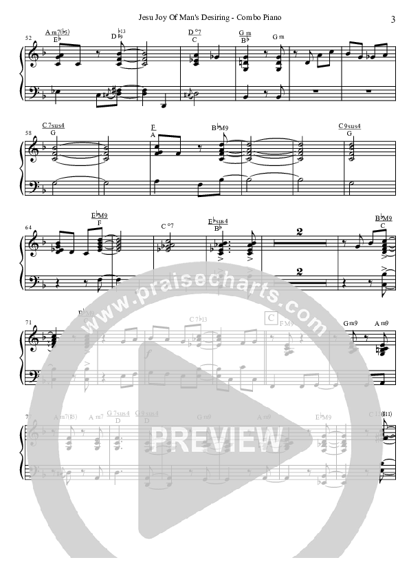 Jesu Joy Of Man's Desiring (Instrumental) Piano Sheet (David Arivett)