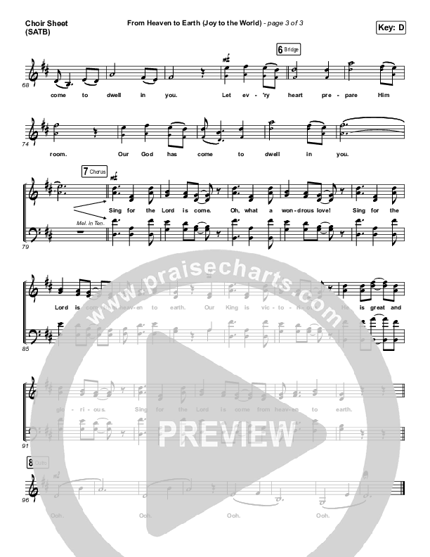From Heaven To Earth Choir Sheet (SATB) (We Are Messengers)