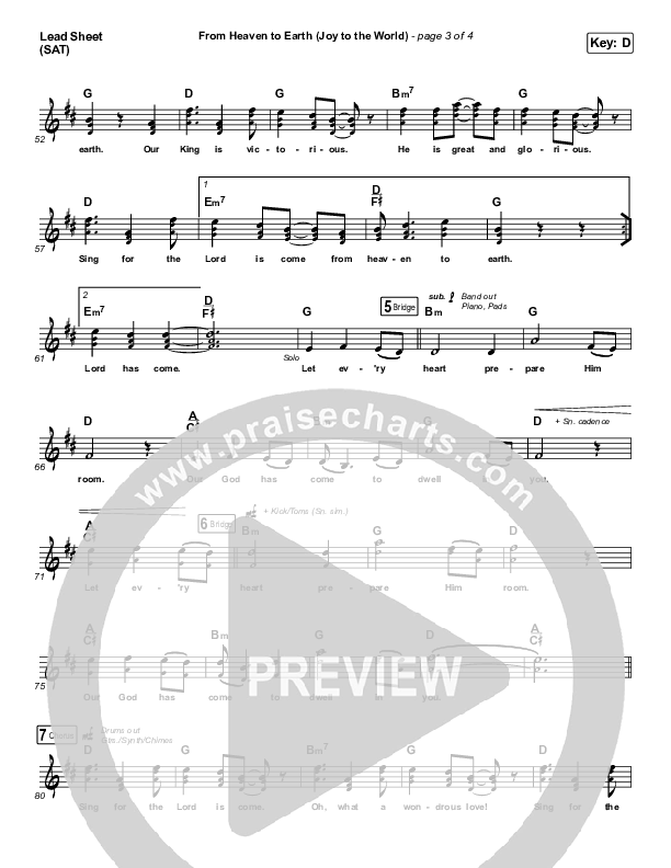 From Heaven To Earth Lead Sheet (SAT) (We Are Messengers)