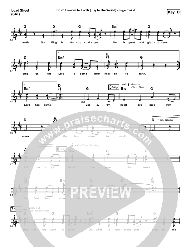 From Heaven To Earth Lead Sheet (SAT) (We Are Messengers)
