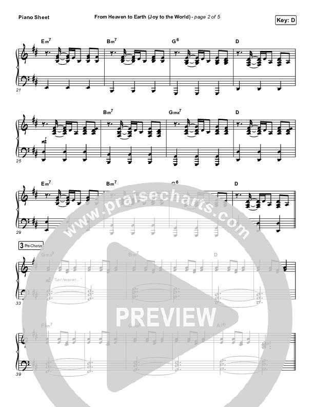 From Heaven To Earth Piano Sheet (We Are Messengers)