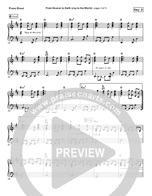From Heaven To Earth Piano Sheet (We Are Messengers)