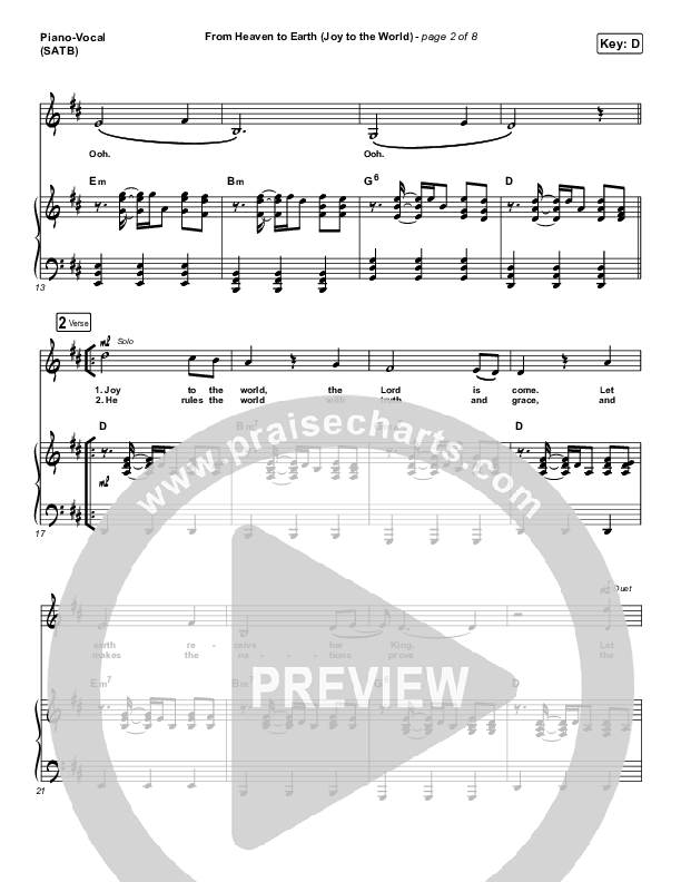 From Heaven To Earth Piano/Vocal (SATB) (We Are Messengers)