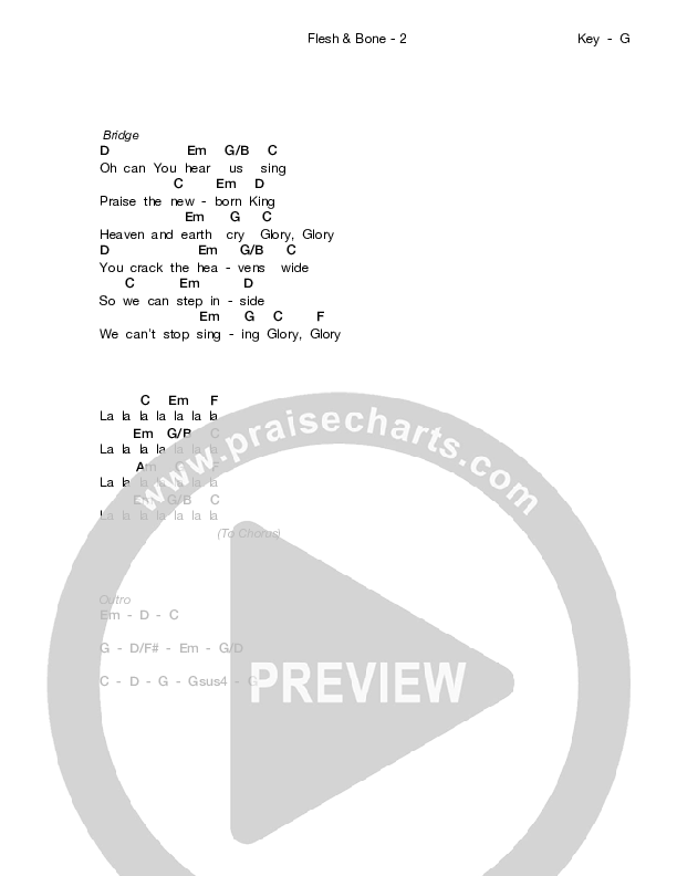 Flesh And Bone Chords PDF (We Are Messengers) PraiseCharts