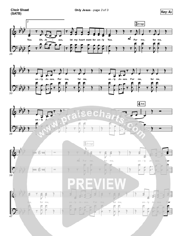Only Jesus Choir Sheet (SATB) (Brian Johnson / Jenn Johnson)