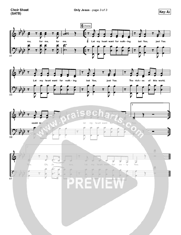 Only Jesus Choir Vocals (SATB) (Brian Johnson / Jenn Johnson)