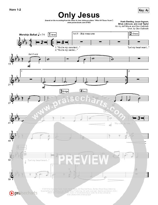 Only Jesus French Horn 1/2 (Brian Johnson / Jenn Johnson)