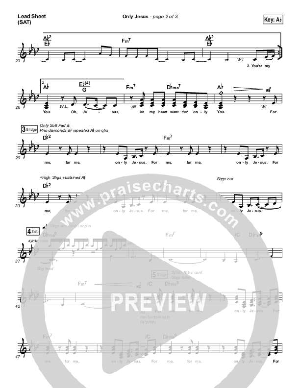 Only Jesus Lead Sheet (SAT) (Brian Johnson / Jenn Johnson)