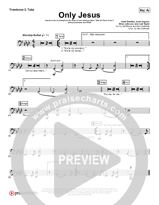 Only Jesus Trombone 3/Tuba (Brian Johnson / Jenn Johnson)
